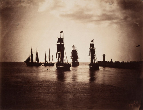 bateaux quittant le port du Havre 1856-57