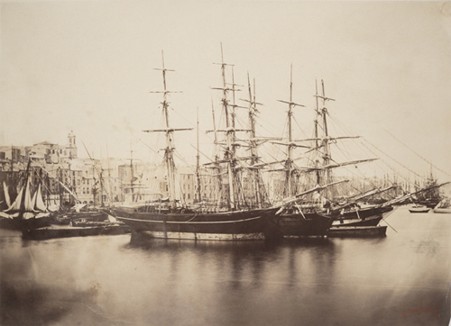 Groupe de navires dan sleport de Sète 1857